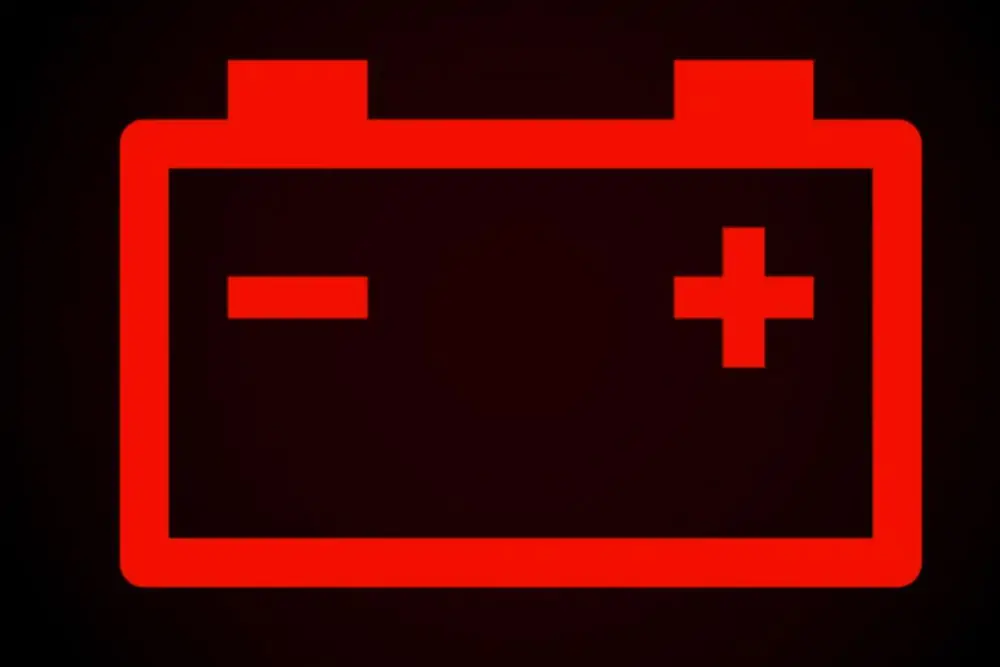 Car battery red light indicator